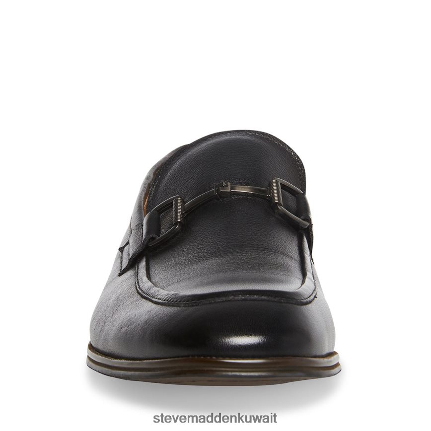 Steve Madden رجال aahron جلد أسود أحذية 6JPNNF1017
