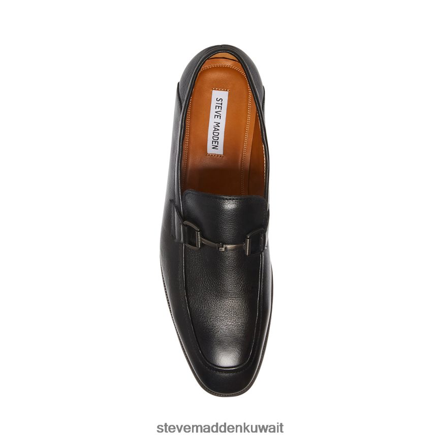 Steve Madden رجال aahron جلد أسود أحذية 6JPNNF1017