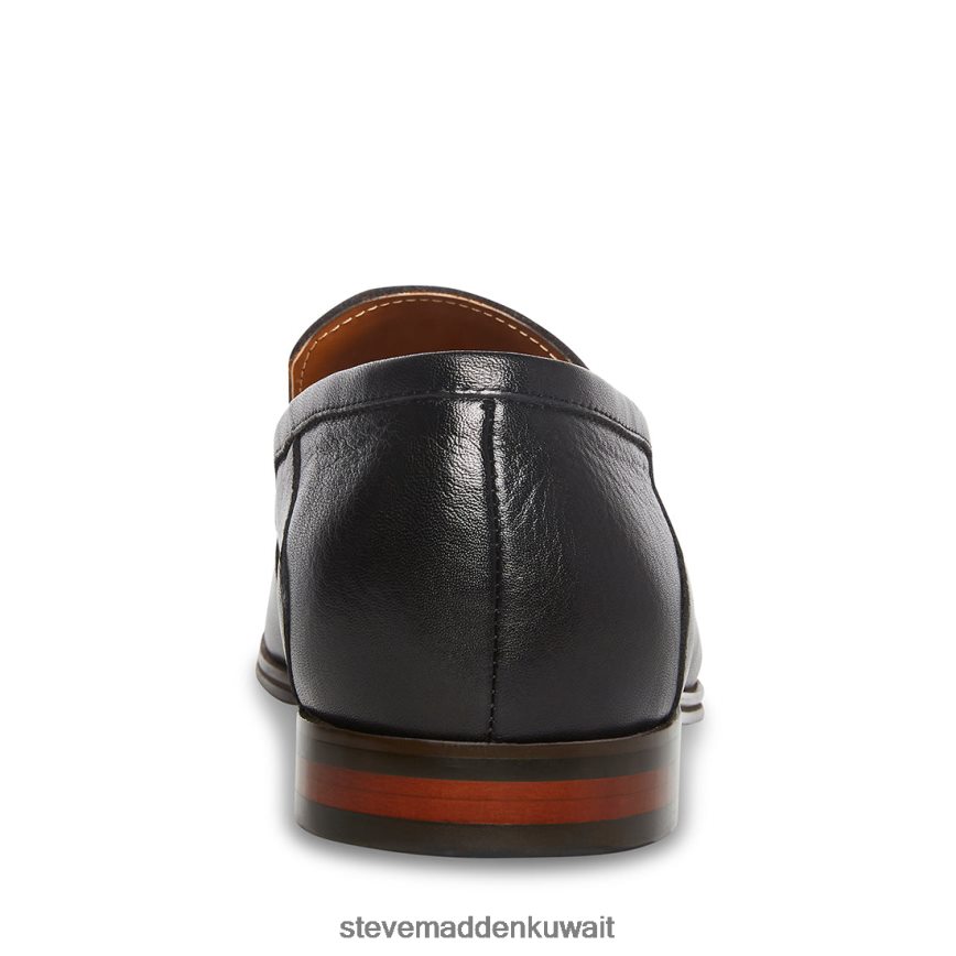 Steve Madden رجال aahron جلد أسود أحذية 6JPNNF1017