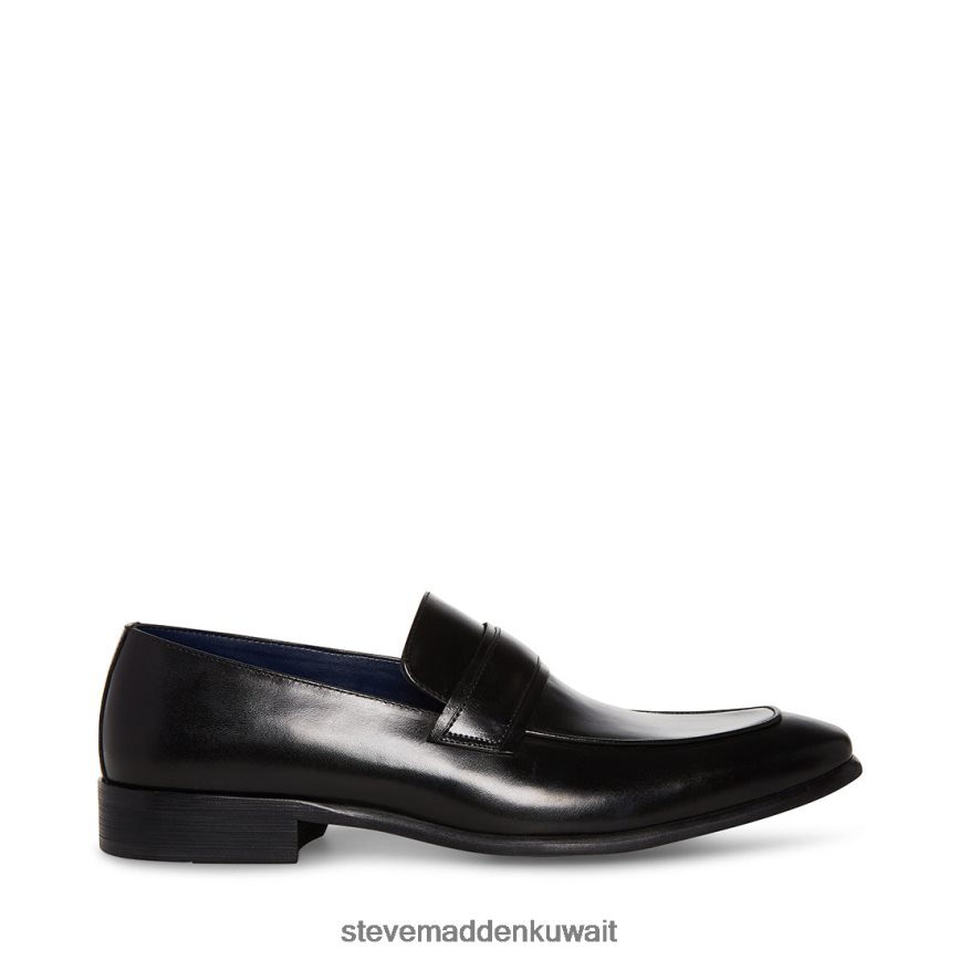 Steve Madden رجال beaudon جلد أسود أحذية 6JPNNF1030