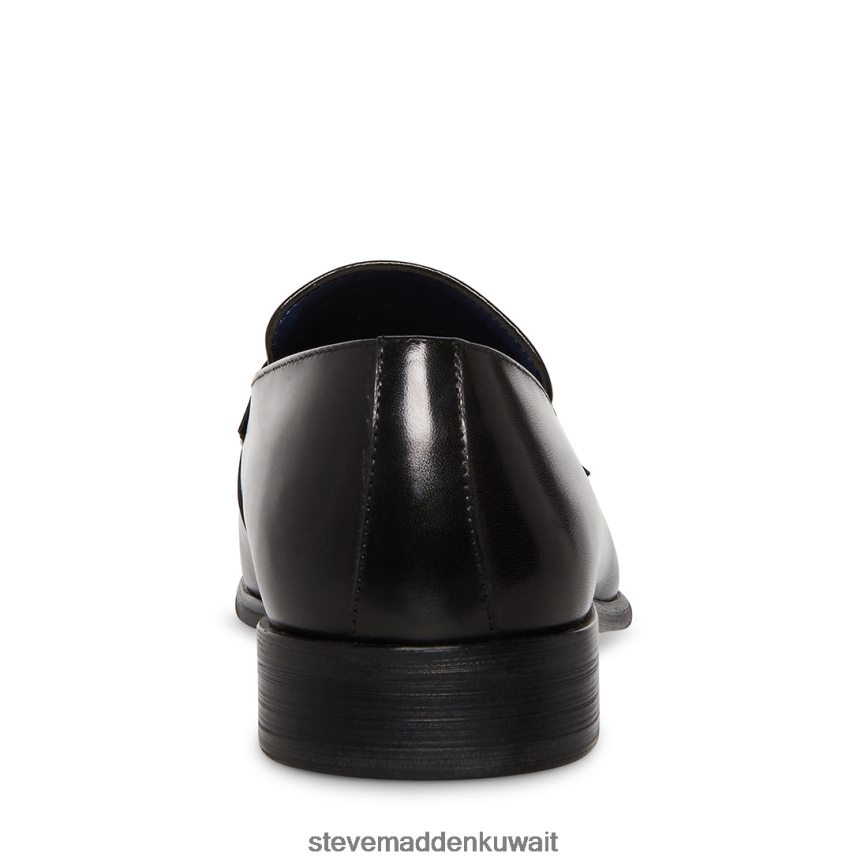 Steve Madden رجال beaudon جلد أسود أحذية 6JPNNF1030