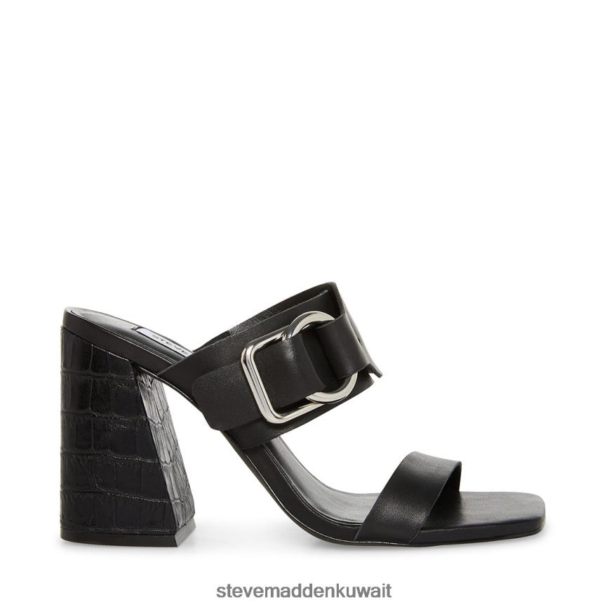 Steve Madden نحيف leda جلد أسود أحذية 6JPNNF528