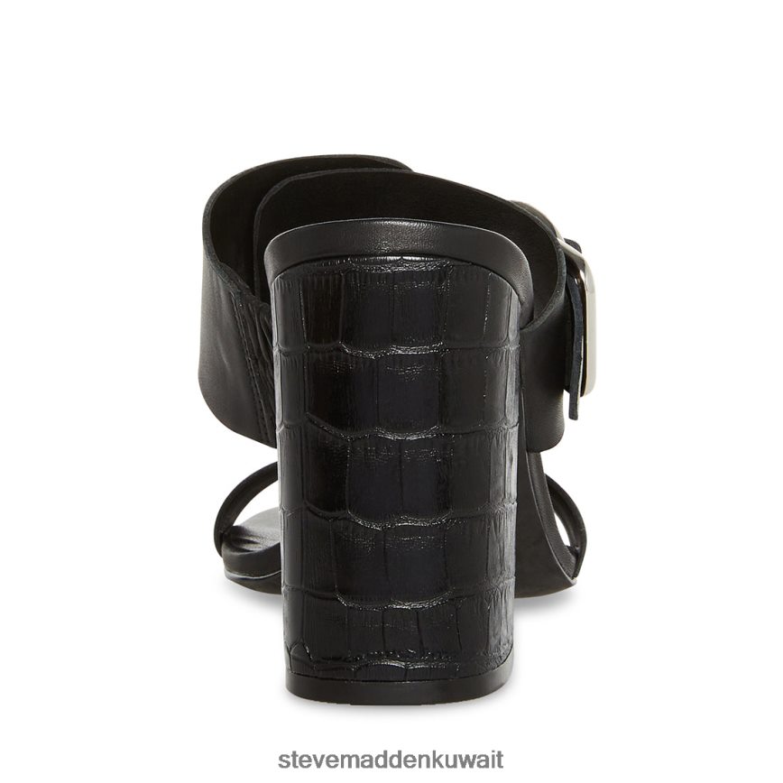Steve Madden نحيف leda جلد أسود أحذية 6JPNNF528