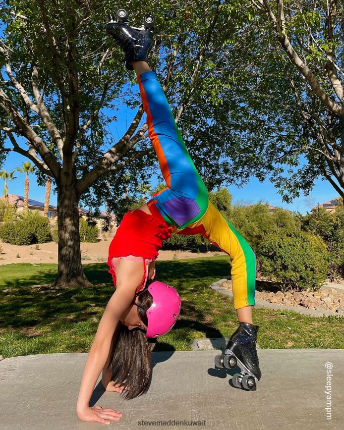 Steve Madden نحيف sk8r بريق أسود أحذية 6JPNNF310