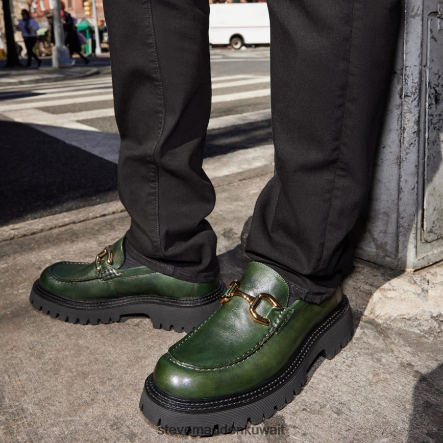 Steve Madden رجال zylo جلد أخضر أحذية 6JPNNF1013